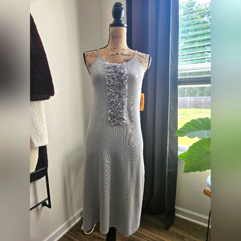 New Adrienne Vittadini Dress, Medium, Misty Grey